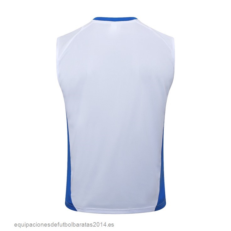 Nuevo Entrenamiento Sin Mangas Italia 2024 Blanco Azul Baratas